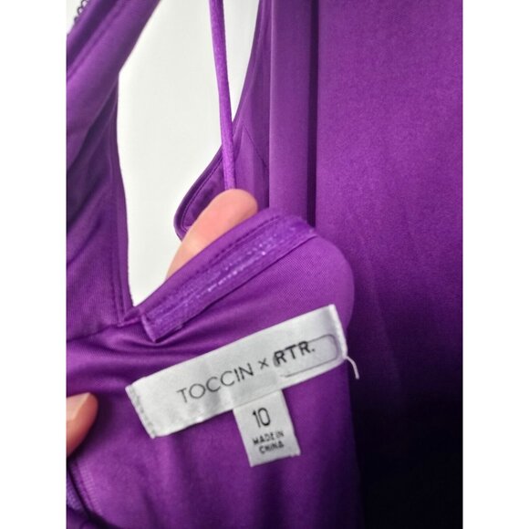 TOCCIN X RTR Size 10 Dress Purple Sequin Cocktail Sleeveless - Picture 4 of 5